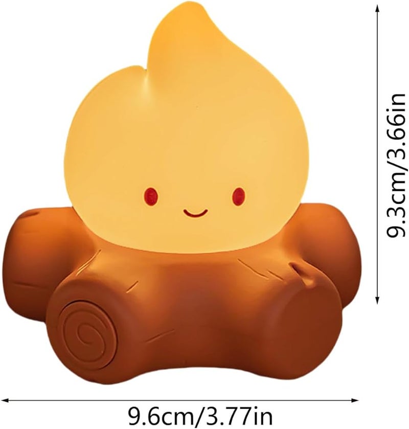 مصباح نار المخيم المزيف القابل لإعادة الشحن 3.78 × 3.62 × 3.66 بوصة ضوء ليلي دافئ ديكور غرفة النوم والمكتب - Image 2